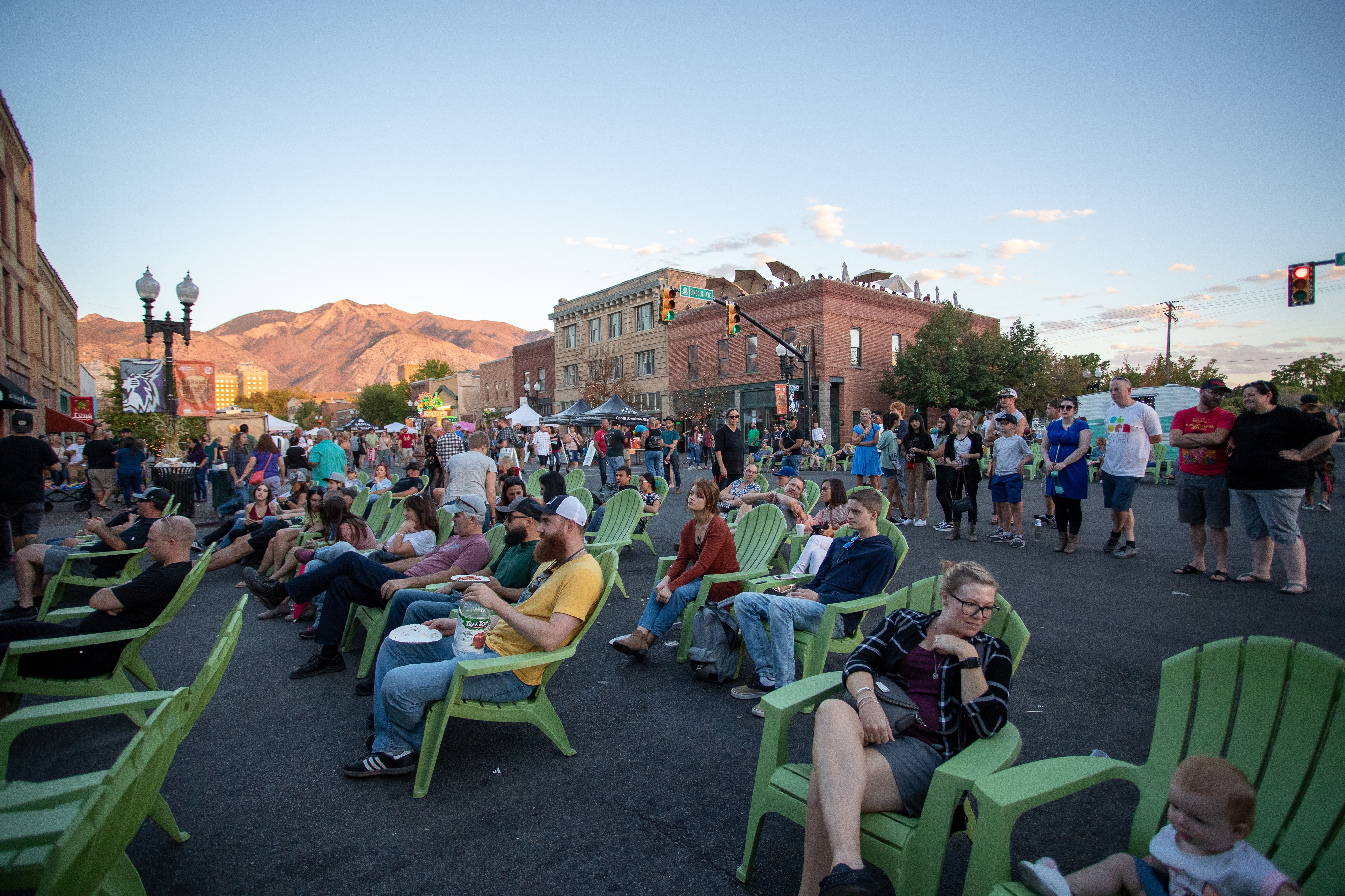 People at concert downtown Ogden